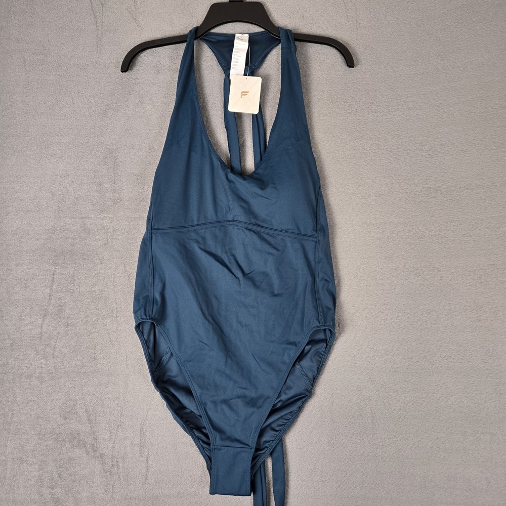 Fabletics Gabriella Lace Up Racerback Swimsuit One Piece Teal Womens‎ 2XL NWT